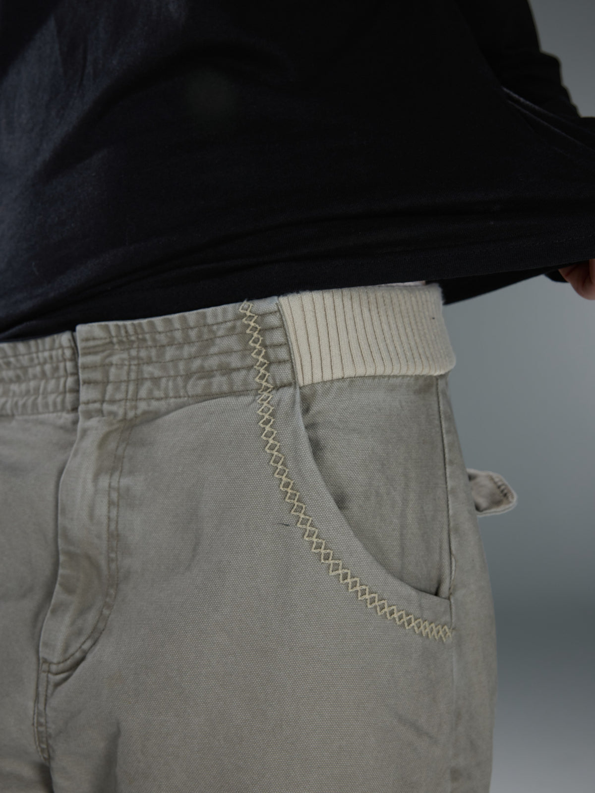 Contrast Embroidered Straight Cargo Pants — image 10