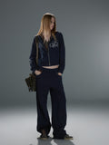 Washed Plaid-Panel Wide-Leg Sweatpants — image 5