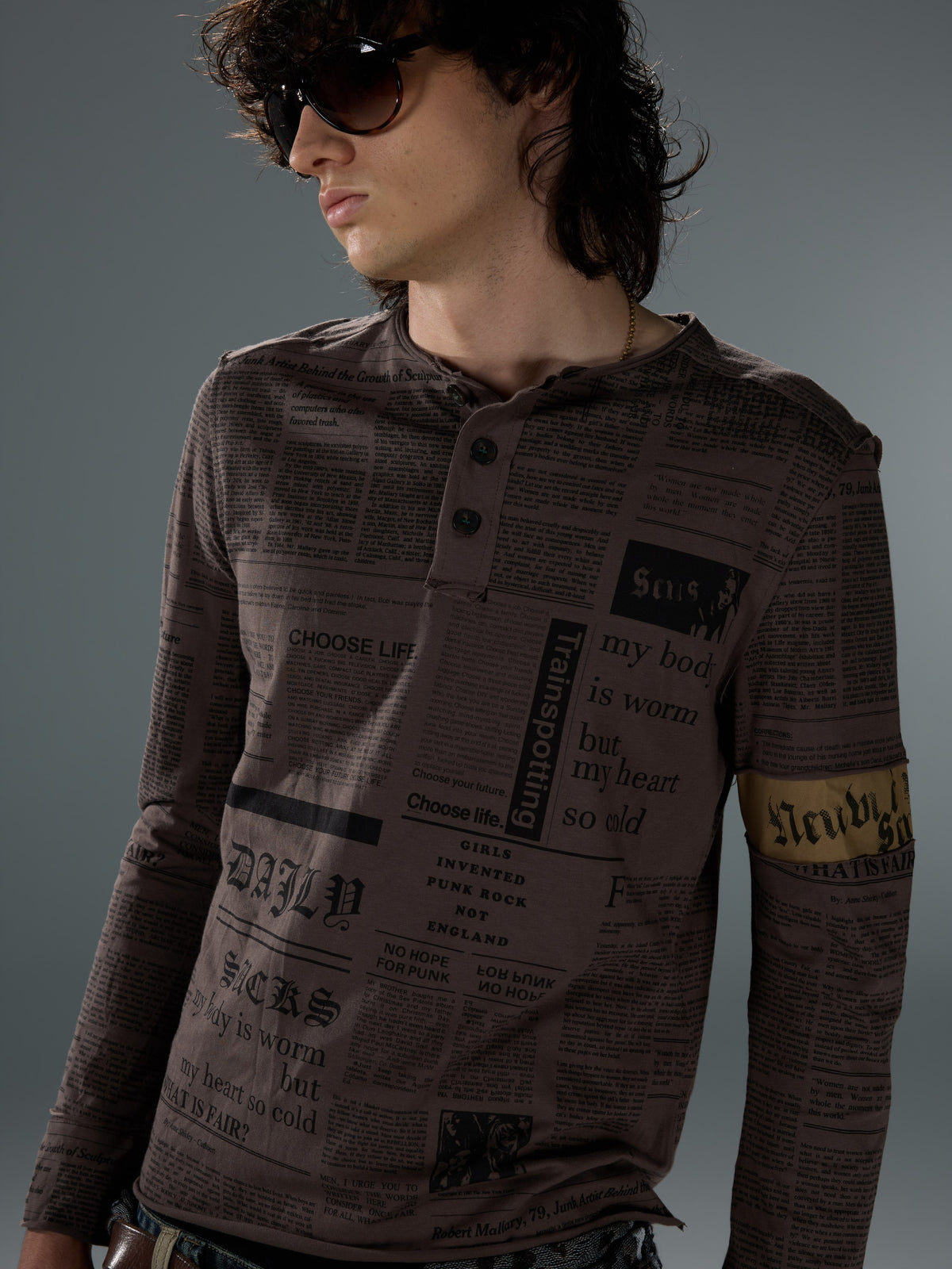 Choose LIFE Newspaper-Print Henley — image 4