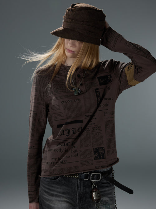 Choose LIFE Newspaper-Print Henley — image 7