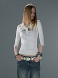 Silver Sequin-Embroidered Sheer Polo — image 3