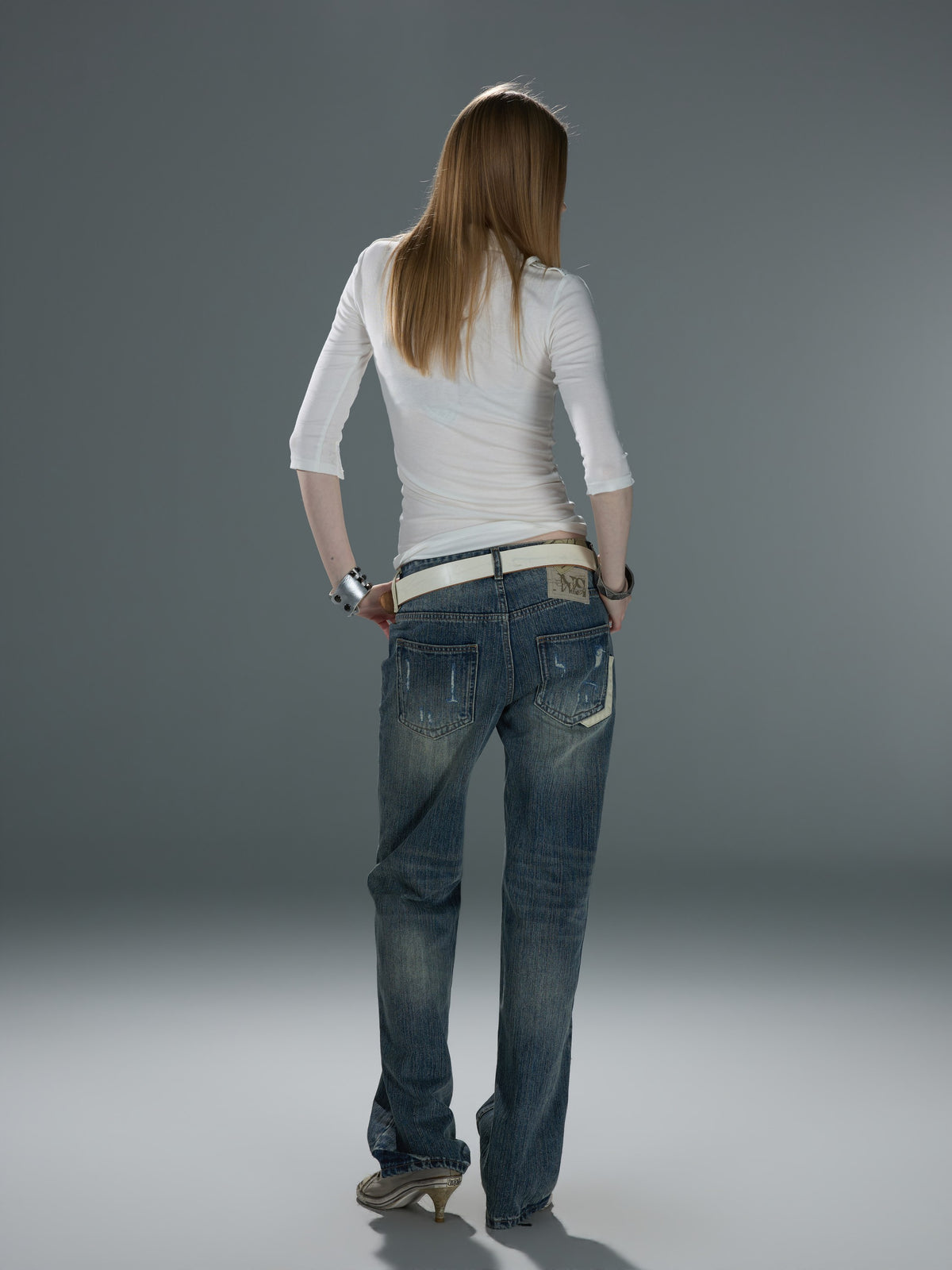 Silver Sequin-Embroidered Sheer Polo — image 6
