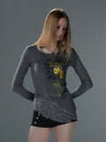 Wing-Hem Foil-Print Wool-Blend Long Sleeve — image 8