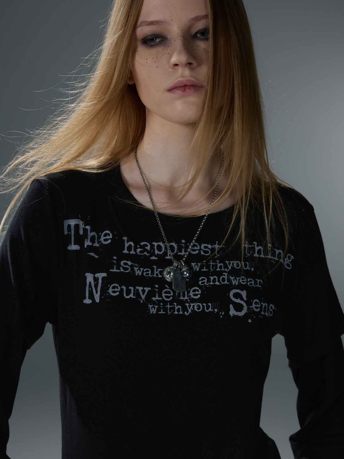 Layered-Look Graphic Wool-Blend Long Sleeve — image 9