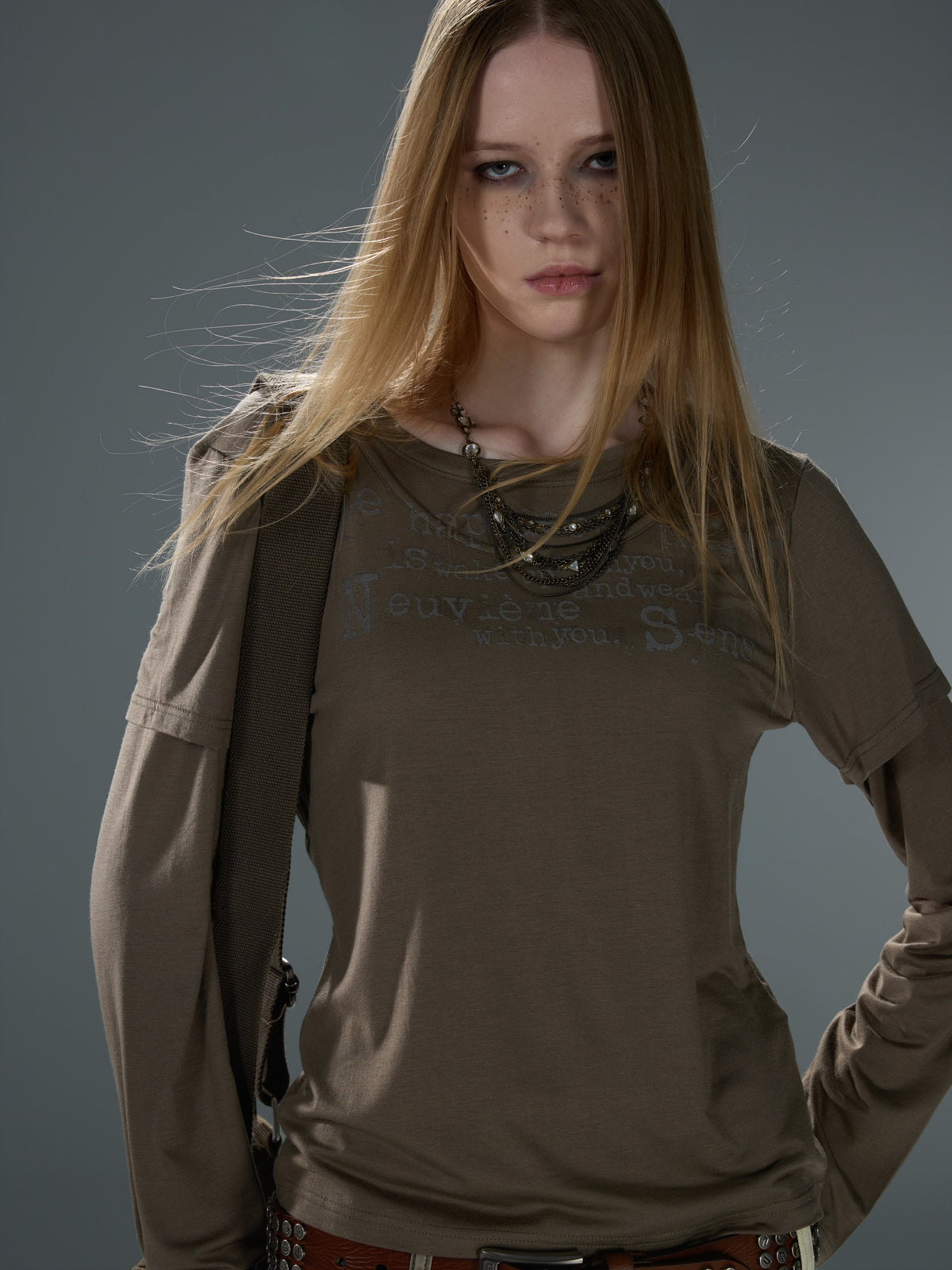 Layered-Look Graphic Wool-Blend Long Sleeve — image 12