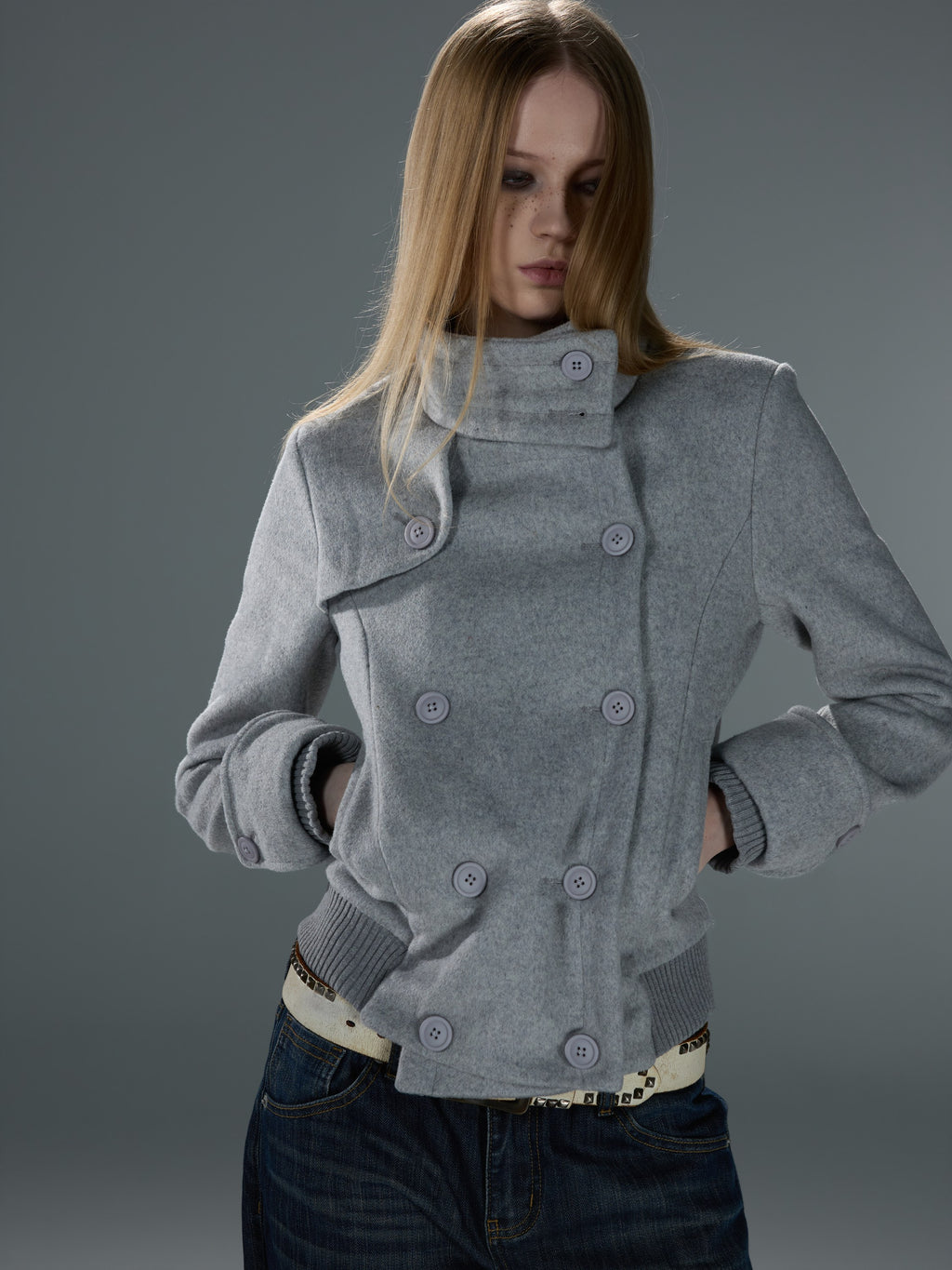 Double-Breasted Stand-Collar Jacket — image 4