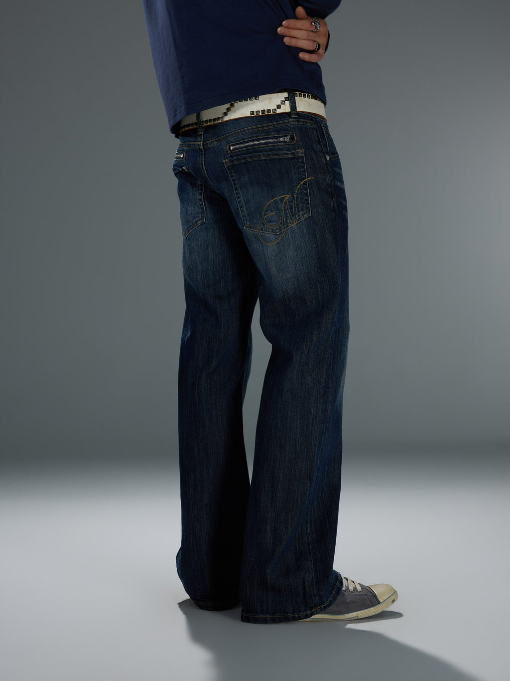 Washed Slub Straight-Leg Jeans — image 6
