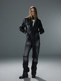 Washed Deconstructed Knee-Panel Jeans — image 1