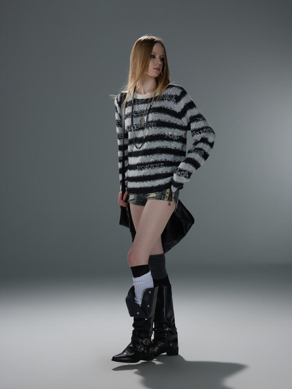 Jacquard Stripe Flocked-Effect Sweater — image 5
