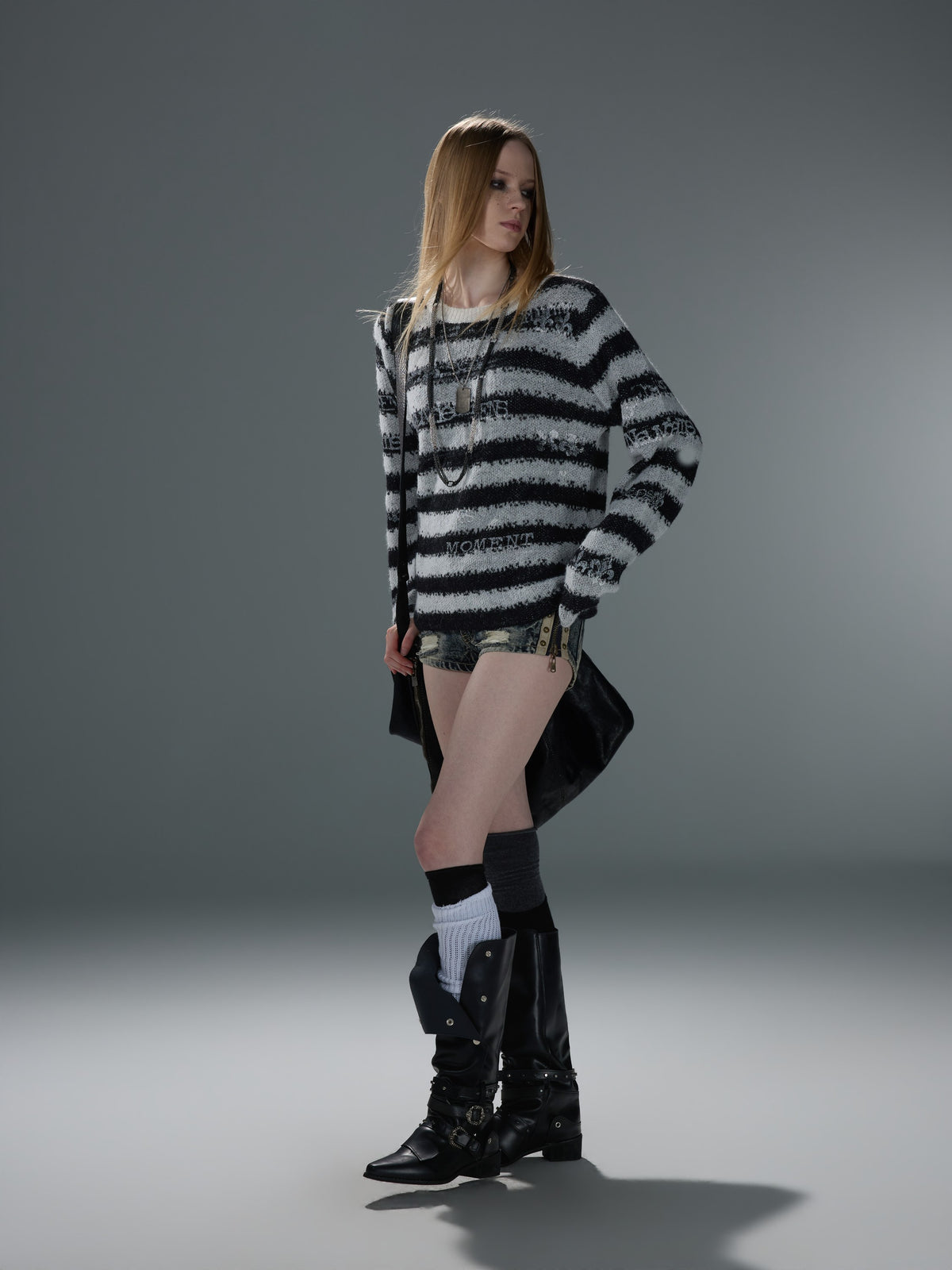 Jacquard Stripe Flocked-Effect Sweater — image 5