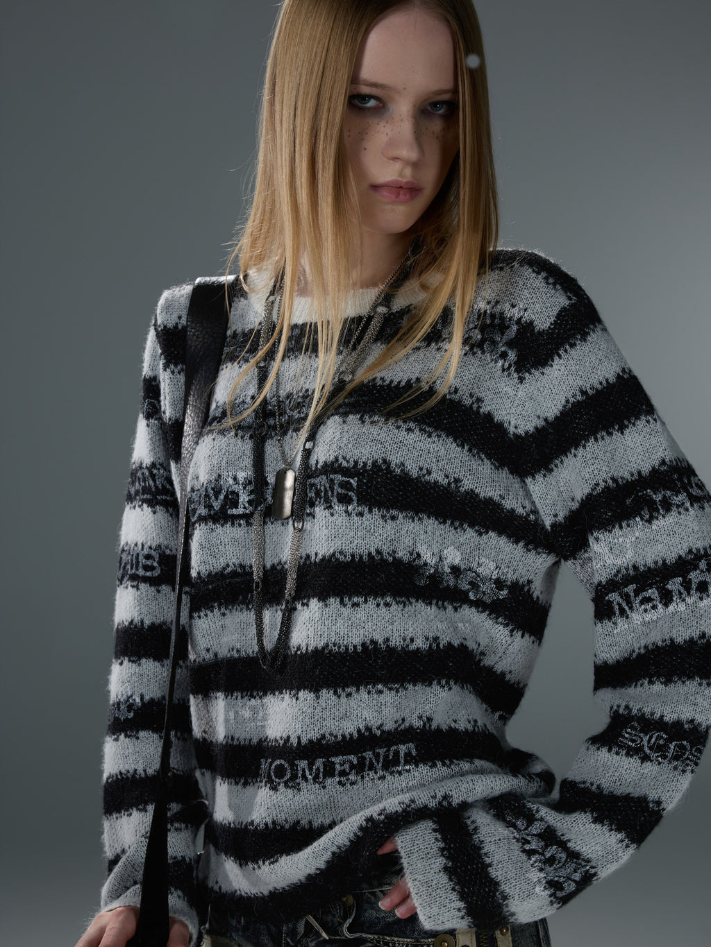 Jacquard Stripe Flocked-Effect Sweater — image 8